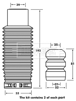 Dust Cover Kit, shock absorber (BPK7065)