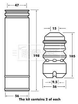 Dust Cover Kit, shock absorber (BPK7016)