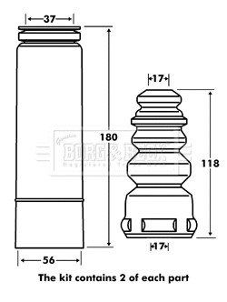 Dust Cover Kit, shock absorber (BPK7085)