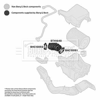 Intake Hose, air filter (BTH1648)