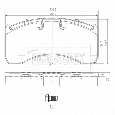Brake Pad Set, disc brake (BBP33005)