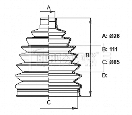 Bellow Kit, drive shaft (BCB6381)