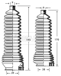Bellow Kit, steering (BSG3252)