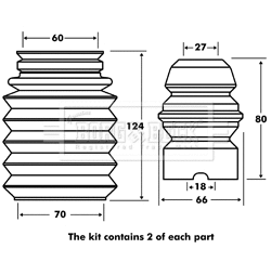 Dust Cover Kit, shock absorber (BPK7011)