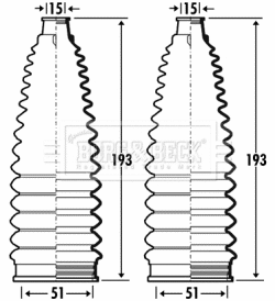Bellow Kit, steering (BSG3370)