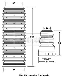 Dust Cover Kit, shock absorber (BPK7001)
