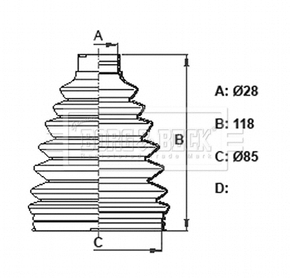 Bellow Kit, drive shaft (BCB6163)