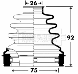 Bellow Kit, drive shaft (BCB2906)