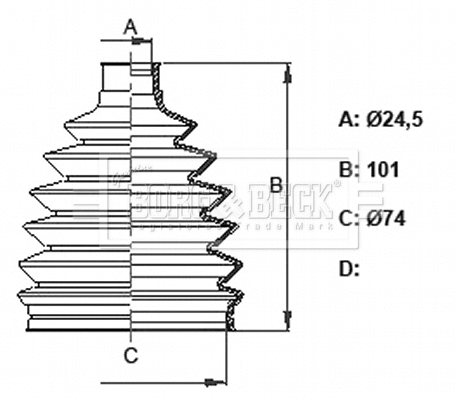 Bellow Kit, drive shaft (BCB6330)