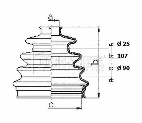 Bellow Kit, drive shaft (BCB6227R)