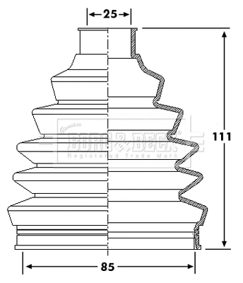 Bellow Kit, drive shaft (BCB6205)