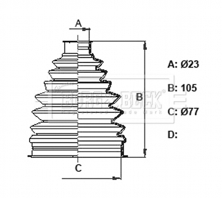Bellow Kit, drive shaft (BCB6168)