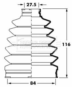 Bellow Kit, drive shaft (BCB6017)