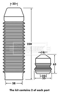 Dust Cover Kit, shock absorber (BPK7078)