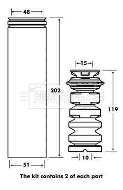 Dust Cover Kit, shock absorber (BPK7071)