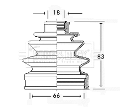 Bellow Kit, drive shaft (BCB2243)