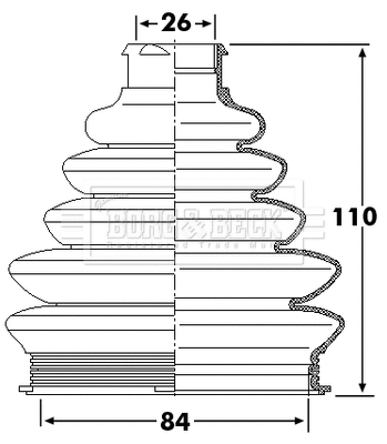 Bellow Kit, drive shaft (BCB6249)