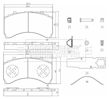 Brake Pad Set, disc brake (BBP33009)