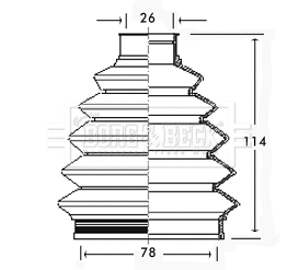 Bellow Kit, drive shaft (BCB2347R)
