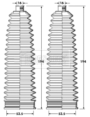 Bellow Kit, steering (BSG3412)