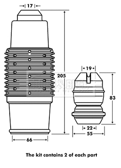 Dust Cover Kit, shock absorber (BPK7057)