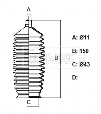 Bellow Kit, steering (BSG3463)