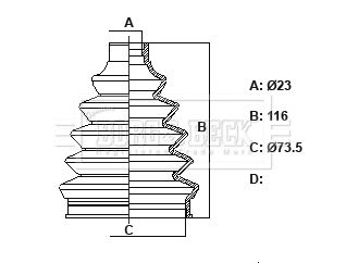 Bellow Kit, drive shaft (BCB6426)