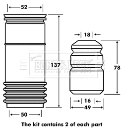 Dust Cover Kit, shock absorber (BPK7118)