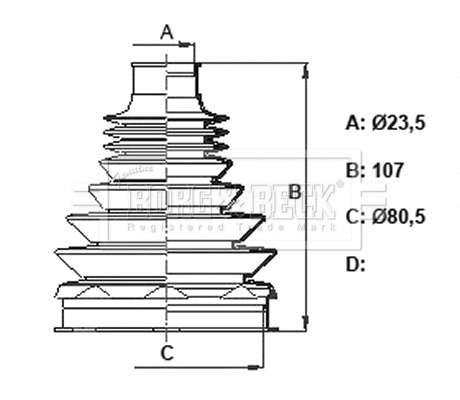 Bellow Kit, drive shaft (BCB6369)