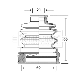 Bellow Kit, drive shaft (BCB2656)