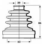 Bellow Kit, drive shaft (BCB2801)