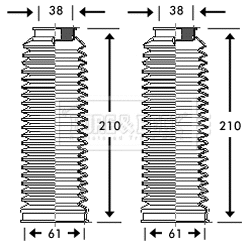 Bellow Kit, steering (BSG3217)