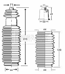 Bellow Kit, steering (BSG3202)