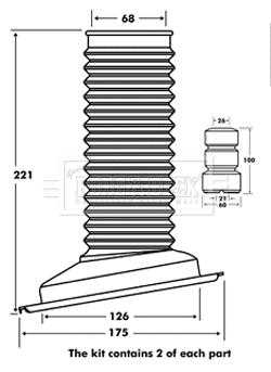 Dust Cover Kit, shock absorber (BPK7104)