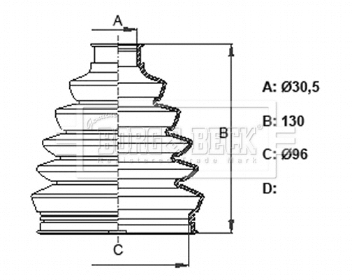 Bellow Kit, drive shaft (BCB6332)