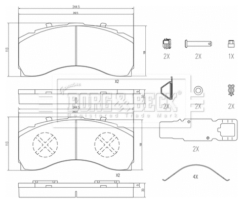 Brake Pad Set, disc brake (BBP33015)