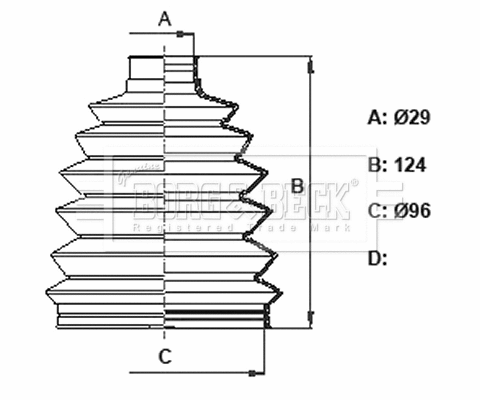 Bellow Kit, drive shaft (BCB6384)