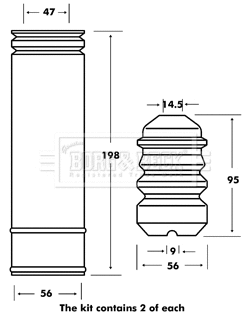 Dust Cover Kit, shock absorber (BPK7017)