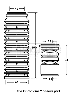 Dust Cover Kit, shock absorber (BPK7090)