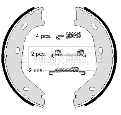 Brake Shoe Set, parking brake (BBS6070)