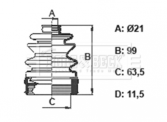 Bellow Kit, drive shaft (BCB6394)