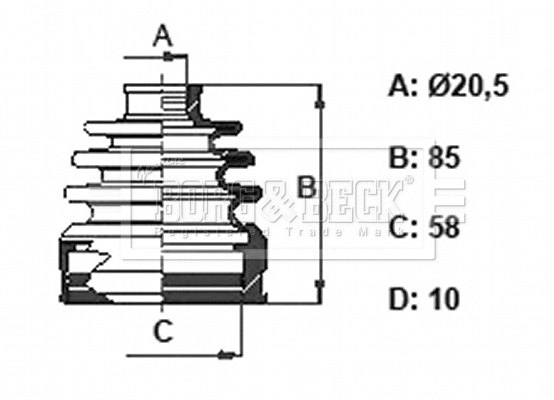 Bellow Kit, drive shaft (BCB6371)