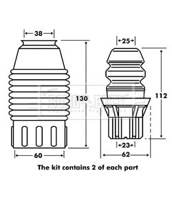 Dust Cover Kit, shock absorber (BPK7044)