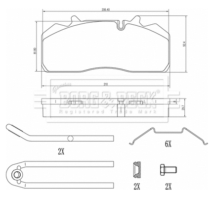 Brake Pad Set, disc brake (BBP33007)