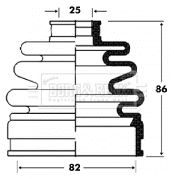 Bellow Kit, drive shaft (BCB2834)