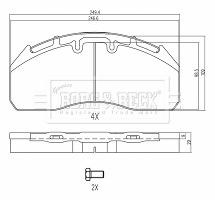 Brake Pad Set, disc brake (BBP33004)