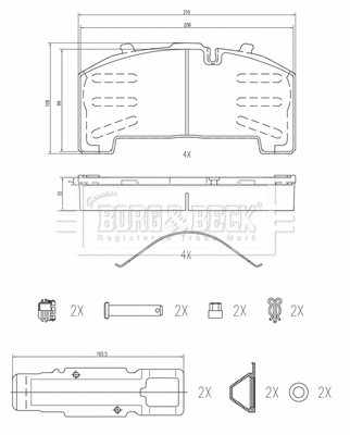 Brake Pad Set, disc brake (BBP32998)