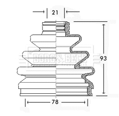 Bellow Kit, drive shaft (BCB2253)