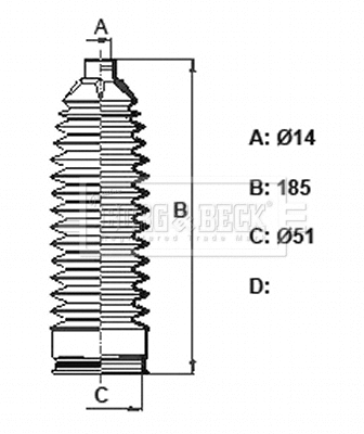 Bellow Kit, steering (BSG3435)
