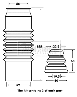 Dust Cover Kit, shock absorber (BPK7093)